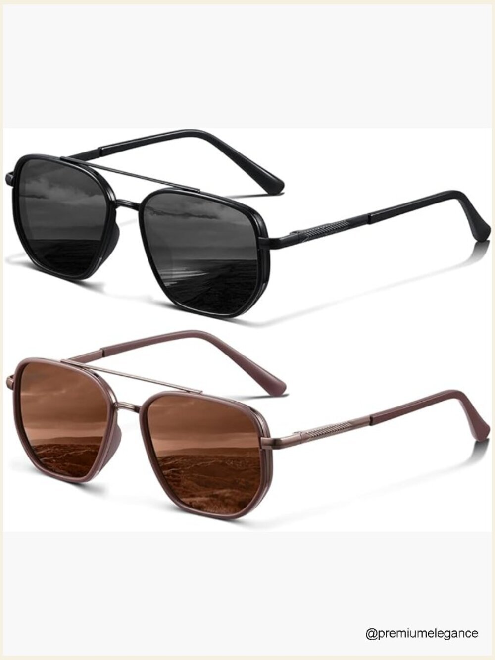 Polarized Aviator Sunglasses UV Protection Tangle-Free Metal Frame